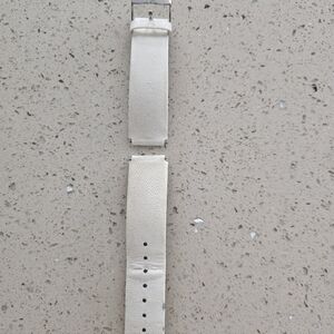 Philip Stein Pearl White Leather Watch Band with Silver Hardware
